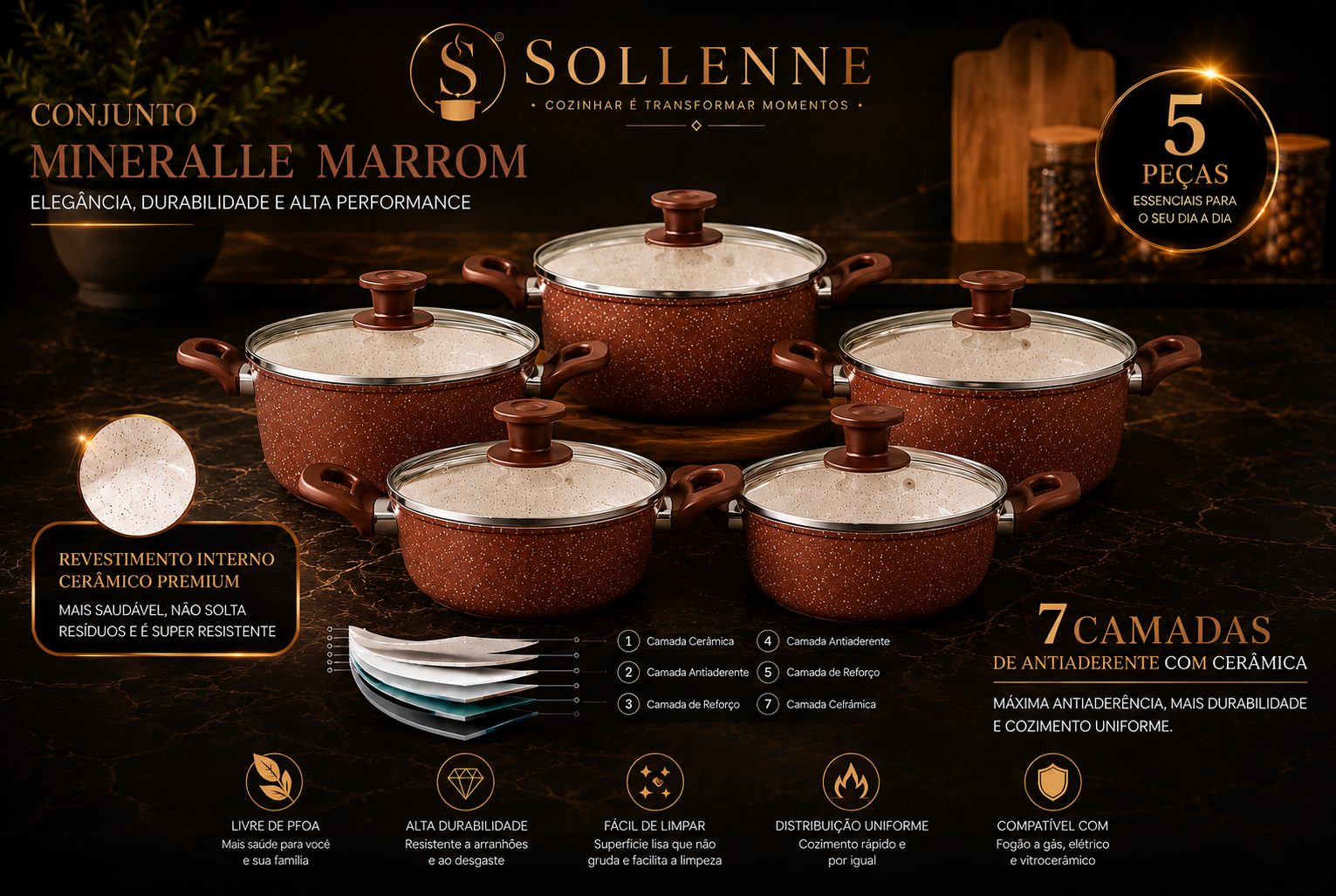 Conjunto marrom